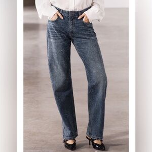 NWT Zara embellished straight jeans 6